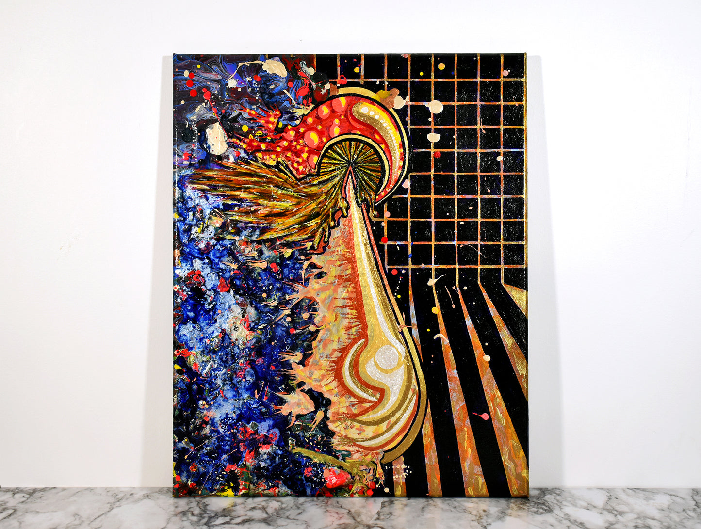 "Exploding Amanita" Painting 16x20in
