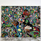 "Imaginary Mushrooms" Painting 20x16in *Black Light Art*