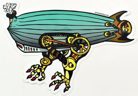 "Zeppelin Walker" Sticker 5.5x3.5in